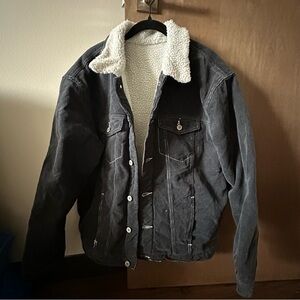 Gray Brandy Melville Sherpa-Lined Jacket
